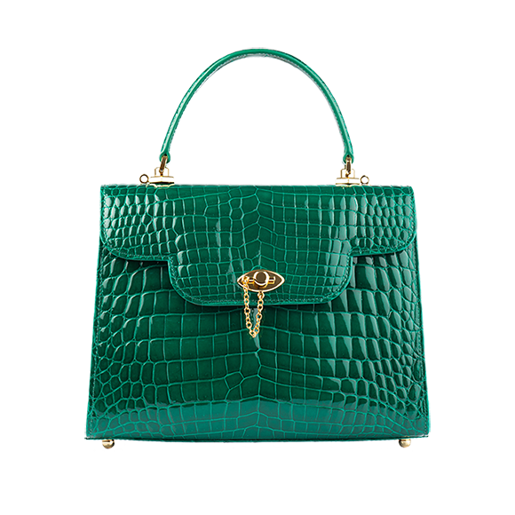 Classic Clover Handbag - MANDARIN REPTILE